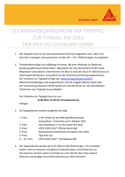 Teilnahmebedingungen am Online-Tippspiel