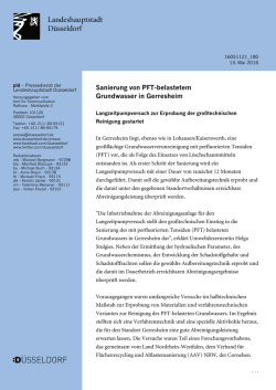 Sanierung von PFT-belastetem Grundwasser in