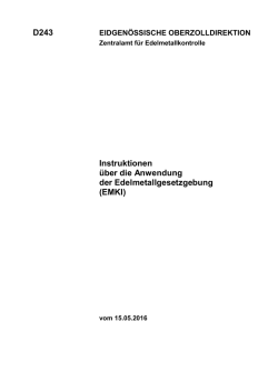 Instruktionen &uuml;ber die Anwendung der Edelmetallgesetzgebung