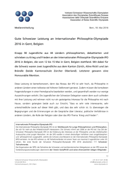 Gute Schweizer Leistung an Internationaler Philosophie