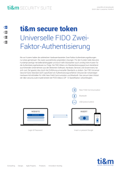 ti&m secure token Universelle FIDO Zwei- Faktor