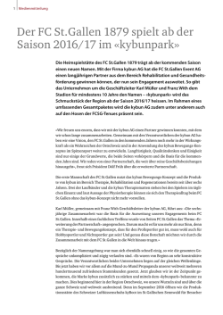 Der FC St.Gallen 1879 spielt ab der Saison 2016/17