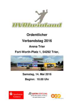 Heft zum Verbandstag 2016 - Handballverband Rheinland