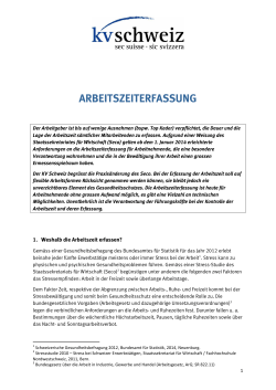 arbeitszeiterfassung - Kaufmännischer Verband Schweiz