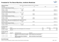 The Oberoi Mauritius Preisliste
