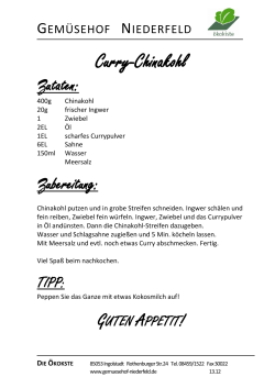 Curry-Chinakohl - Gemüsehof Niederfeld