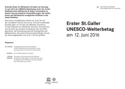 Erster St. Galler UNESCO-Welterbetag am 12. Juni 2016