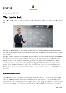 Wertvolle Zeit - Porsche Newsroom