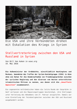 Die USA und ihre Verb&uuml;ndeten drohen mit Eskalation - K