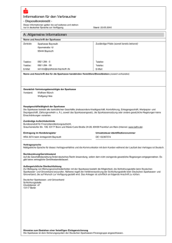 Informationen f&uuml;r den Verbraucher A. Allgemeine Informationen