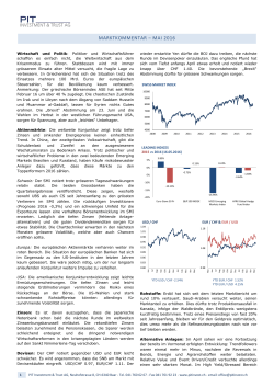 Marktkommentar, Trends - Pit Investment & Trust AG I Investment