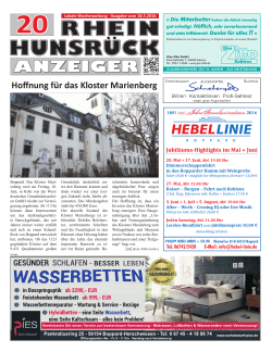 Hoffnung für das Kloster Marienberg - Rhein-Hunsrück