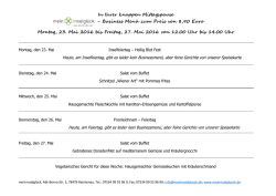 In Ihrer knappen Mittagspause - Business Men&uuml; zum Preis von 8,90