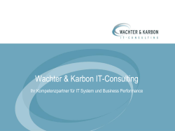 Unternehmenspräsentation - Wachter & Karbon IT