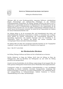 Stellenausschreibung - Stiftung Thüringer Schlösser und