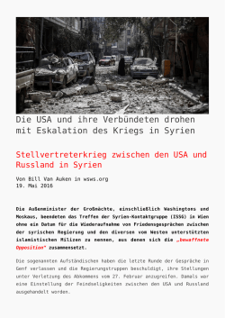 Die USA und ihre Verb&uuml;ndeten drohen mit Eskalation - K