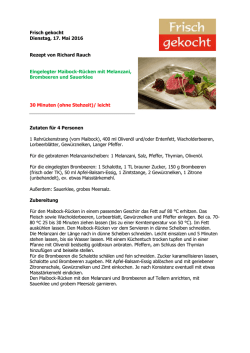 Eingelegter Maibock-R&uuml;cken mit Melanzani, Brombeeren