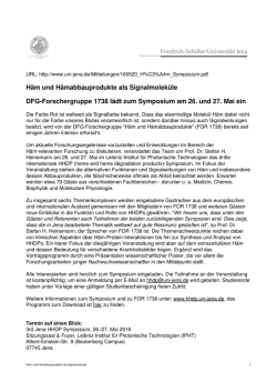 H&auml;m und H&auml;mabbauprodukte als Signalmolek&uuml;le DFG