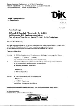 die Einladung für das Turnier M-offen, Mixed