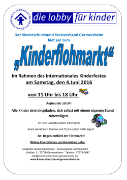 Flohmarkt | Kinderfest - Kinderschutzbund Germersheim e.V.