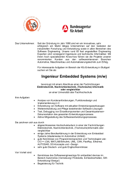 Ingenieur Embedded Systems (m/w)