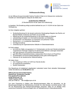 Studentische Hilfskraft