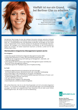 Werkstudent Integriertes Management System (w/m)
