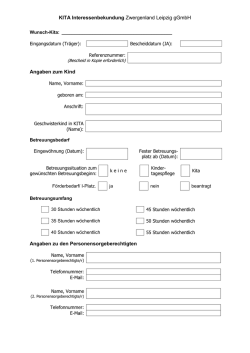 Interessenbekundungs-Formular f&uuml;r die Kita Am langen Felde