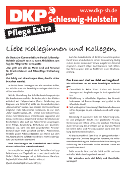 Solidaritätserklärung zum Tag der Pflege - DKP Schleswig