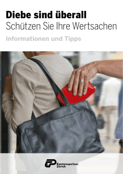 Diebe sind &uuml;berall Sch&uuml;tzen Sie Ihre Wertsachen