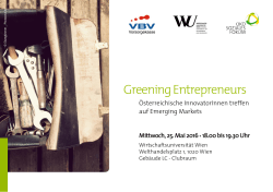 Greening Entrepreneurs - OpenScience 4 Sustainability