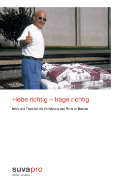 Hebe richtig &ndash; trage richtig