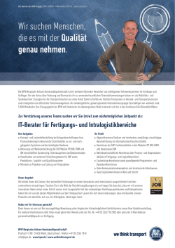 IT-Berater für Fertigungs- und Intralogistikbereiche