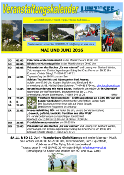 Veranstaltungen im Mai & Juni