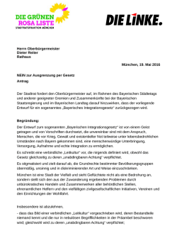 Herrn Oberb&uuml;rgermeister Dieter Reiter Rathaus M&uuml;nchen, 19