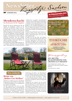 Newsletter - im Restaurant Zugspitze Sachsen