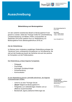 Ausschreibung - Thüringer Schulportal
