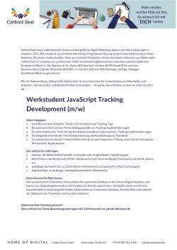 Werkstudent JavaScript Tracking Development (m/w)