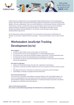 Werkstudent JavaScript Tracking Development (m/w)