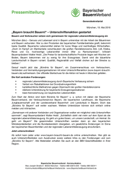 Pressemitteilung - Bayerischer Bauernverband