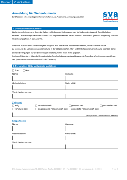Anmeldung f&uuml;r Weltenbummler