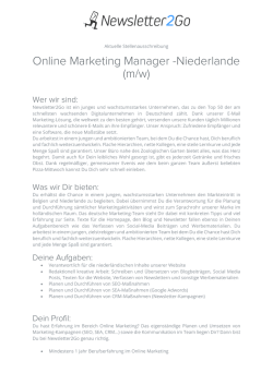 Online Marketing Manager -Niederlande (m/w)
