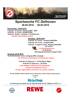 Flyer Sportfest 2016 - Sportfreunde FC Delhoven 1922 eV