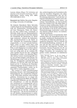 J. Laursen (Hrsg.): Dynamics of European Institutions - H-Soz-Kult