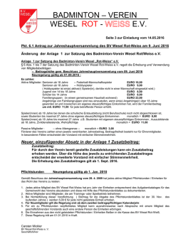 der Antrag zur Änderung der Anlage 1 - BV Wesel Rot