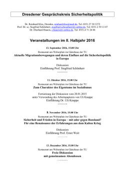 Dresdener Gespr&auml;chskreis Sicherheitspolitik Veranstaltungen