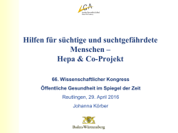 Hilfen f&uuml;r s&uuml;chtige und suchtgef&auml;hrdete Menschen
