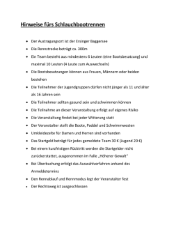 Hinweise f&uuml;rs Schlauchbootrennen
