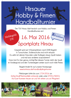 Flyer Hobbyturnier - Badischer Handball