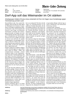 Dorf-App soll das Miteinander im Ort st&auml;rken
